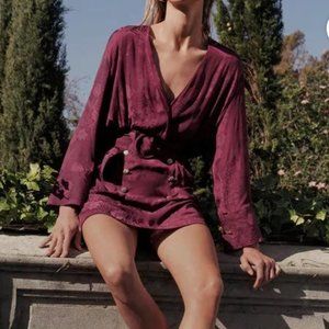 NEW Zara Belted Jacquard Dress